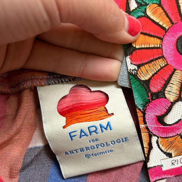 Farm Rio Anthropologie Colourful Printed Wrap Midi Dress - Picture 2 of 3